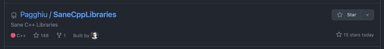 Sane C++ on Github Trending
